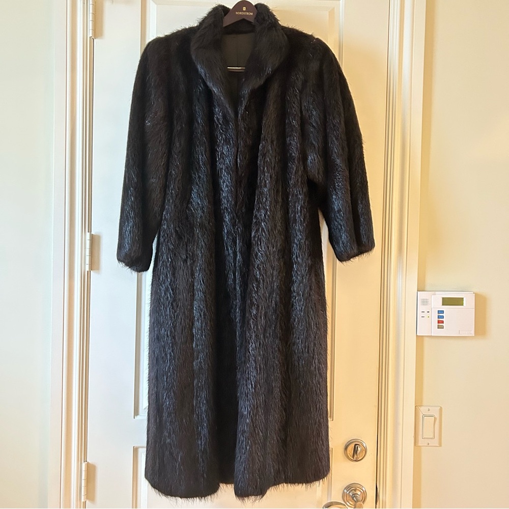 YVES SAINT LAURENT Fourrures Vintage Real Fur Long Coat, EUC, Size M